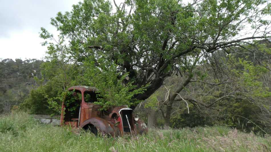 Rusted out truck closeup